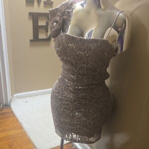 Jump Brown Lace Midi Dress